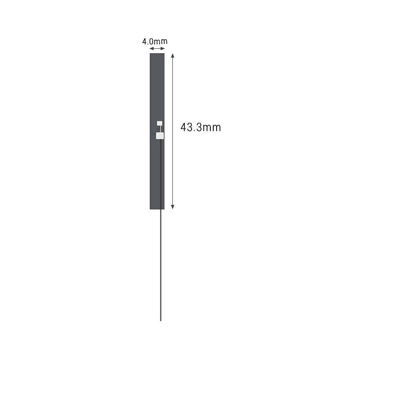 43.3x4mm Yunding Customized 2.4/5.8G Internal Antenna FPC Patch Antenna Internal Flexible FPC Antenna with UFL RF1.13 cable - Image 2
