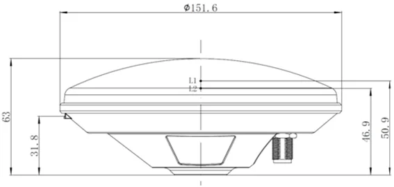 Yunding Wholesales New Design Magnetic RTK GNSS GPS GOLNASS Mushroom Type Antenna for Navigation & Positioning - Image 2